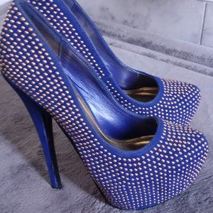 BLUE & GOLD 6'' STILETTOS